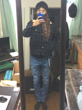 「Lee（リー）のアイテム（その他アウター）」を使った、りょうさん（メンズ・178cm）の冬コーディネート