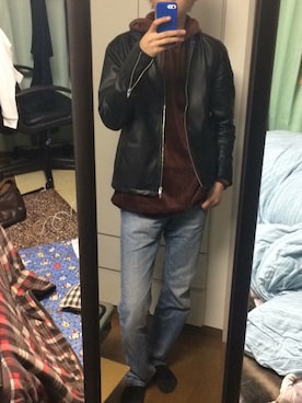 「URBAN RESEARCH Sonny Label（アーバンリサーチサニーレーベル）のアイテム（ライダースジャケット）」を使った、りょうさん（メンズ・178cm）の春コーディネート