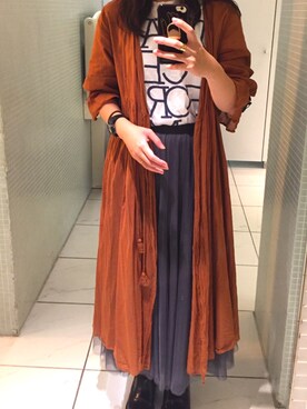 shimaさんの「[低身長サイズ有]チュールロングスカート」を使ったコーディネート