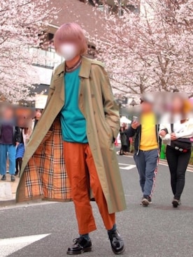 「バーバリー」｜「アイテム（スウェット）」を使った、惠さん（メンズ・171cm）の春コーディネート