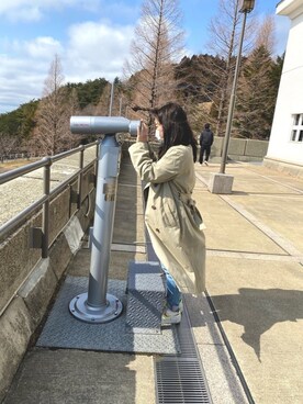 「GAP（ギャップ）のアイテム（ステンカラーコート）」を使った、shokoさん（レディース・153cm）の春コーディネート