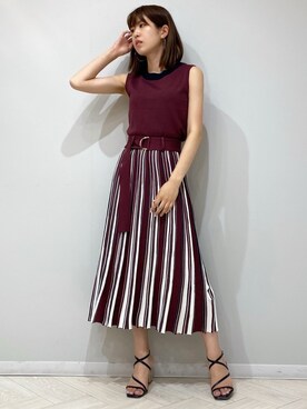 ワンピース ドレスを使った エンジ色 の人気ファッションコーディネート ユーザー ショップスタッフ Wear