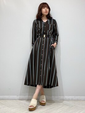 Redyazel レディアゼル の オリジナルレトロストライプワンピース ワンピース Wear