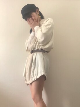 「フォローミー」｜「アイテム（キャスケット）」を使った、はのはのさん（レディース・161cm）の夏コーディネート