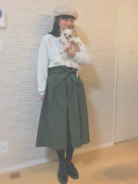「いいね返し」｜「アイテム（ハンチング/ベレー帽）」を使った、Ai__76ẅさん（レディース・159cm）の春コーディネート