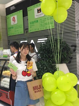 「RUBY AND YOU（ルビーアンドユー）のアイテム（イヤリング）」を使った、ruki615さん（レディース・159cm）の夏コーディネート