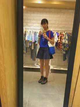 「TYAKASHAのアイテム（PC・スマホグッズ/家電）」を使った、ruki615さん（レディース・159cm）の夏コーディネート