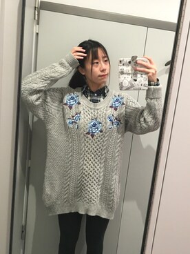 「刺繍」｜「アイテム（PC・スマホグッズ/家電）」を使った、ruki615さん（レディース・159cm）の冬コーディネート