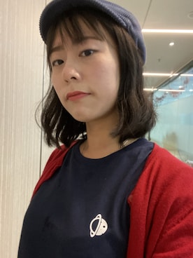 「休闲」｜「アイテム（ハンチング/ベレー帽）」を使った、ruki615さん（レディース・159cm）の春コーディネート