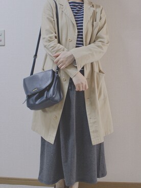 「RAY CASSIN（レイカズン）のアイテム（チェスターコート）」を使った、ａｙｕさん（レディース・162cm）の春コーディネート