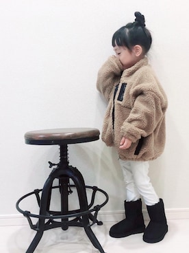 「pairmanon（ペアマノン）のアイテム（ブルゾン）」を使った、reaxcheeseさん（キッズ・100cm）の冬コーディネート