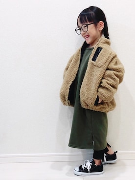 「pairmanon（ペアマノン）のアイテム（ブルゾン）」を使った、reaxcheeseさん（キッズ・100cm）の冬コーディネート