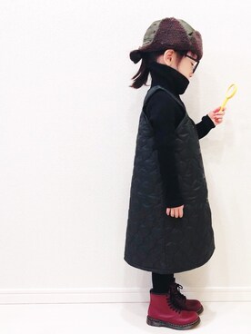 「allolun.（オールオルン）のアイテム（ワンピース/ドレス）」を使った、reaxcheeseさん（キッズ・100cm）の冬コーディネート