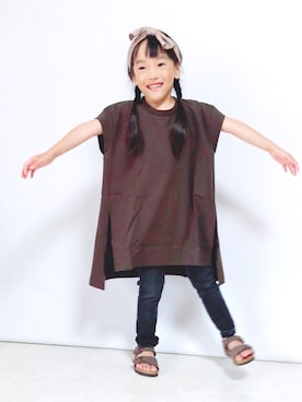 「BIRKENSTOCK（ビルケンシュトック）のBIRKENSTOCK NEW  YORK　　GK087783（サンダル）」を使った、reaxcheeseさん（キッズ・100cm）の秋コーディネート