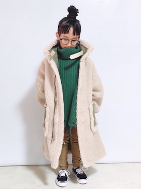 「DHOLIC（ディーホリック）のアイテム（ジャケット/アウター）」を使った、reaxcheeseさん（キッズ・100cm）の冬コーディネート