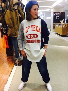 「CONVERSE ADDICT（コンバースアディクト）のアイテム」を使った、さゆるゆるさん（レディース・155cm）の冬コーディネート