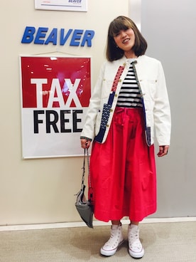 「and wander」｜さゆるゆるさん（レディース・155cm）の冬コーディネート