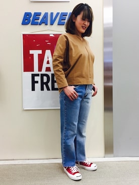 「CONVERSE ADDICT（コンバースアディクト）のアイテム」を使った、さゆるゆるさん（レディース・155cm）の冬コーディネート