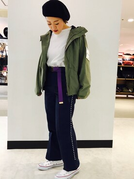 「FANEUIL（ファヌル）のアイテム」を使った、さゆるゆるさん（レディース・155cm）の春コーディネート