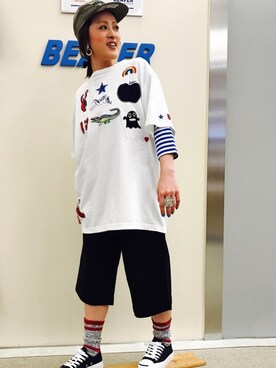 「FANEUIL（ファヌル）のアイテム」を使った、さゆるゆるさん（レディース・155cm）の春コーディネート