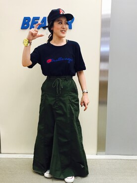 「CONVERSE ADDICT（コンバースアディクト）のアイテム」を使った、さゆるゆるさん（レディース・155cm）の春コーディネート
