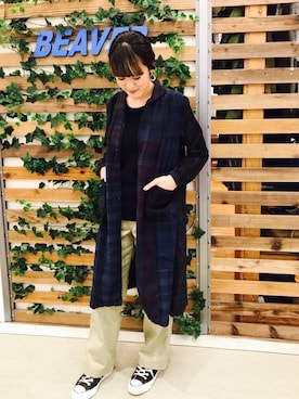 「TIGRE BROCANTE（ティグルブロカンテ）のアイテム（シャツワンピース）」を使った、さゆるゆるさん（レディース・155cm）の秋コーディネート