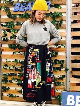 「ボヘミアンズ」｜「アイテム（帽子）」を使った、さゆるゆるさん（レディース・155cm）の秋コーディネート
