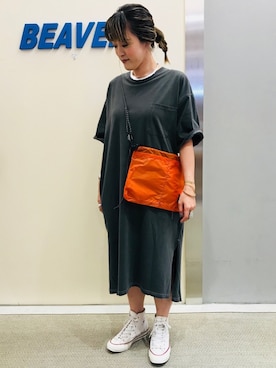 「and wander」｜さゆるゆるさん（レディース・155cm）の夏コーディネート