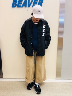 「AlexanderLeeChang（アレキサンダーリーチャン）のアイテム（帽子）」を使った、さゆるゆるさん（レディース・155cm）の夏コーディネート