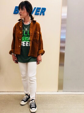 「MANASTASH（マナスタッシュ）のアイテム（レッグウェア）」を使った、さゆるゆるさん（レディース・155cm）の秋コーディネート