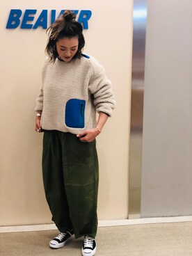 「Urvin」｜「アイテム（ブルゾン）」を使った、さゆるゆるさん（レディース・155cm）の秋コーディネート