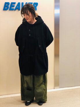 「unfil」｜「アイテム（その他アウター）」を使った、さゆるゆるさん（レディース・155cm）の秋コーディネート