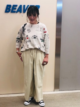 スウェットを使った「冬の白」の人気ファッションコーディネート - WEAR