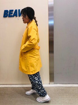「MANASTASH（マナスタッシュ）のアイテム（ジャケット/アウター）」を使った、さゆるゆるさん（レディース・155cm）の冬コーディネート