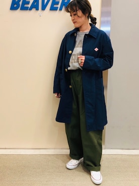 ダントン　タフタコート　ネイビー DANTON/ダントン NYLON TAFFETA COAT/ナイロンタフタコートを使った