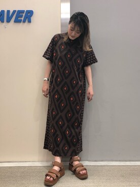 「unfil」｜「アイテム（ワンピース/ドレス）」を使った、さゆるゆるさん（レディース・155cm）の春コーディネート