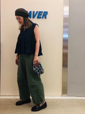 「アイテム（ポーチ）」を使った、さゆるゆるさん（レディース・155cm）の夏コーディネート