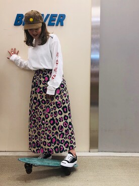「AlexanderLeeChang（アレキサンダーリーチャン）のアイテム（トップス）」を使った、さゆるゆるさん（レディース・155cm）の夏コーディネート