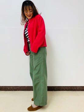 「BEAVER ORIGINAL（ビーバーオリジナル）のアイテム」を使った、さゆるゆるさん（レディース・155cm）の秋コーディネート