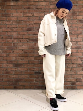 「Urvin」｜「アイテム（ジャケット/アウター）」を使った、さゆるゆるさん（レディース・155cm）の冬コーディネート