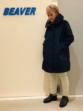 「WOOLRICH（ウールリッチ）のアイテム（ジャケット/アウター）」を使った、さゆるゆるさん（レディース・155cm）の冬コーディネート