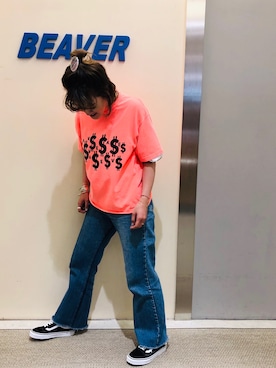 「FUNG（ファング）のアイテム（トップス）」を使った、さゆるゆるさん（レディース・155cm）の夏コーディネート