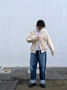 「Blundstone（ブランドストーン）のBlundstone/ブランドストーン　ｻｲﾄﾞｺﾞｱﾌﾞｰﾂ Men's（ブーツ）」を使った、さゆるゆるさん（レディース・155cm）の冬コーディネート