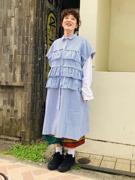 「rasox（ラソックス）のアイテム（レッグウェア）」を使った、さゆるゆるさん（レディース・155cm）の春コーディネート