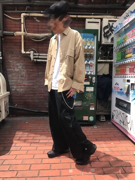 「MYne（マイン）のアイテム（チノパンツ）」を使った、yuki sakuraiさん（メンズ・184cm）の春コーディネート