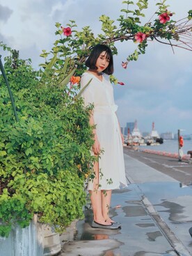 「海」｜「アイテム（その他シューズ）」を使った、Leah醬さん（レディース・165cm）の夏コーディネート