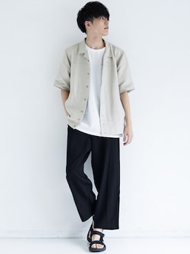 「Vincent et Mireille（バンソンエミレイユ）のアイテム」を使った、KAIさん（メンズ・181cm）の夏コーディネート