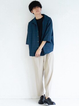 「CASPER JOHN（キャスパージョン）のアイテム（その他シューズ）」を使った、KAIさん（メンズ・181cm）の夏コーディネート