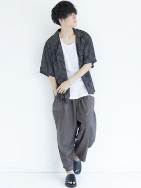 「CASPER JOHN（キャスパージョン）のアイテム（その他シューズ）」を使った、KAIさん（メンズ・181cm）の夏コーディネート
