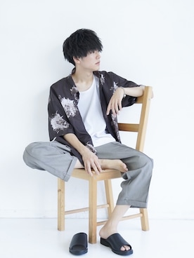 「LHME（エルエイチエムイー）のアイテム」を使った、KAIさん（メンズ・181cm）の夏コーディネート